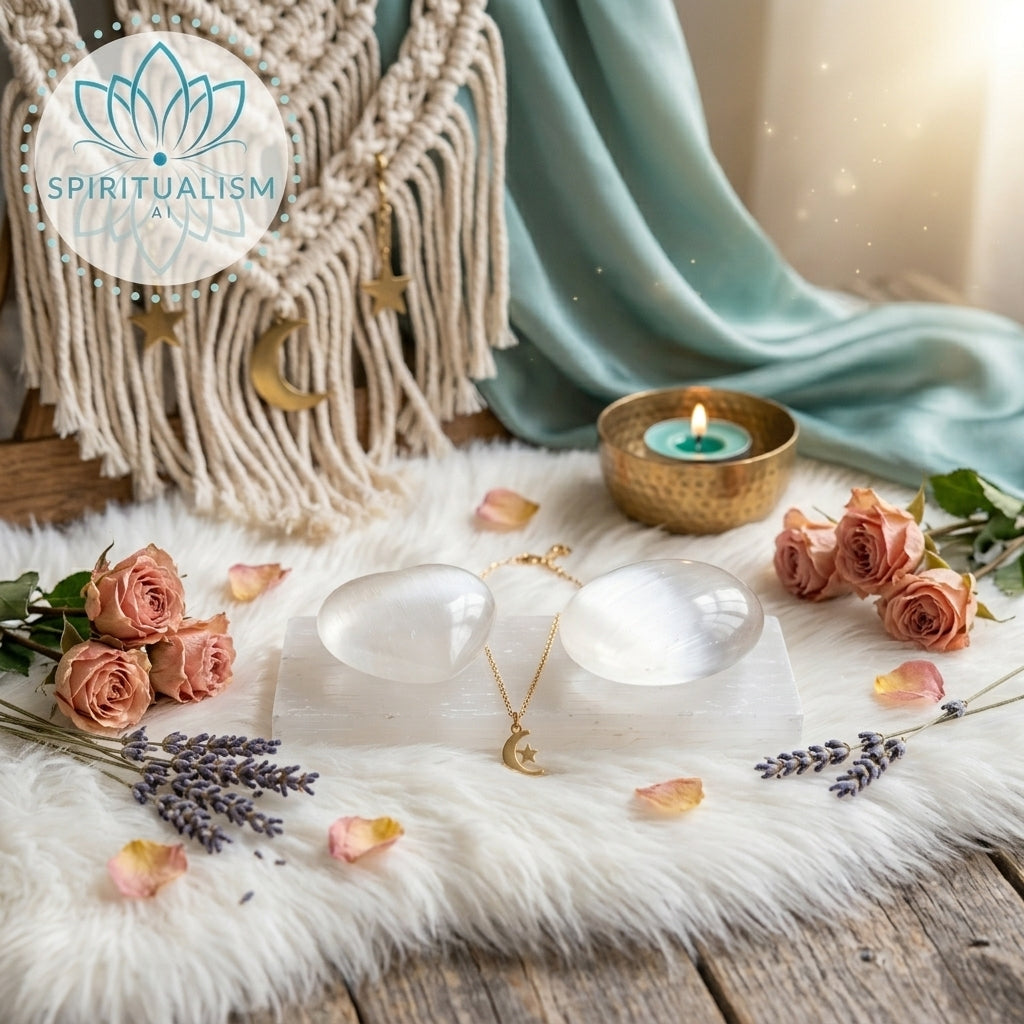 Selenite Gift Set | Palm Stone + Heart + Slab | Crystal Cleansing Bundle | Stardust Market