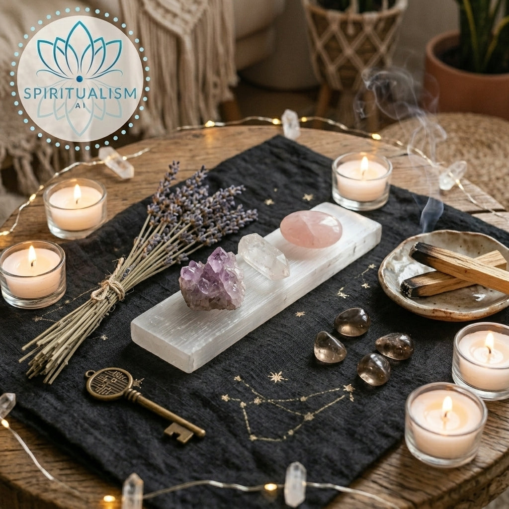 The Foundation Set | Amethyst + Rose Quartz + Clear Quartz + Selenite Slab | Crystal Gift Set | Stardust Market