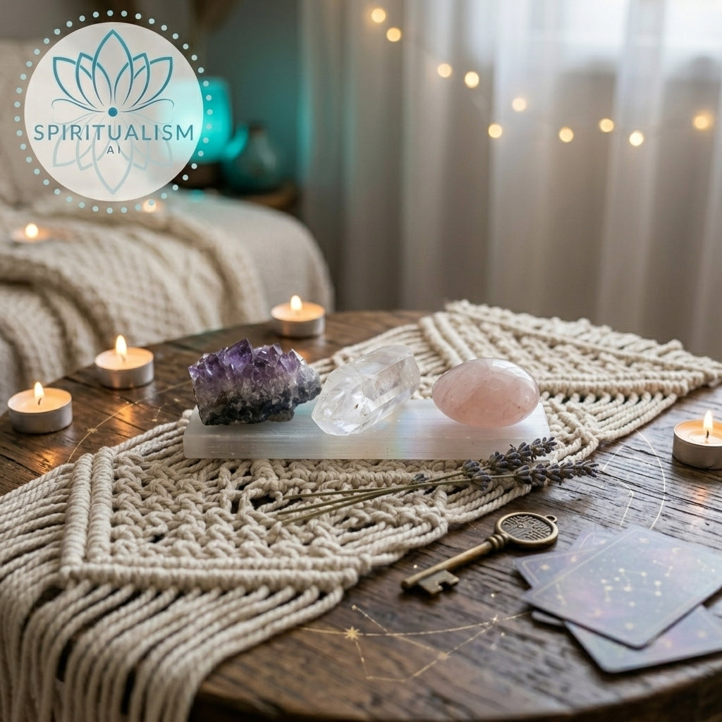 The Foundation Set | Amethyst + Rose Quartz + Clear Quartz + Selenite Slab | Crystal Gift Set | Stardust Market