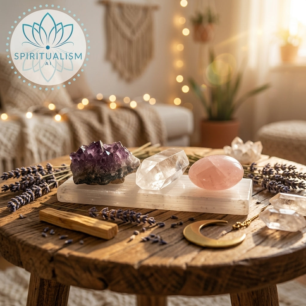 The Foundation Set | Amethyst + Rose Quartz + Clear Quartz + Selenite Slab | Crystal Gift Set | Stardust Market