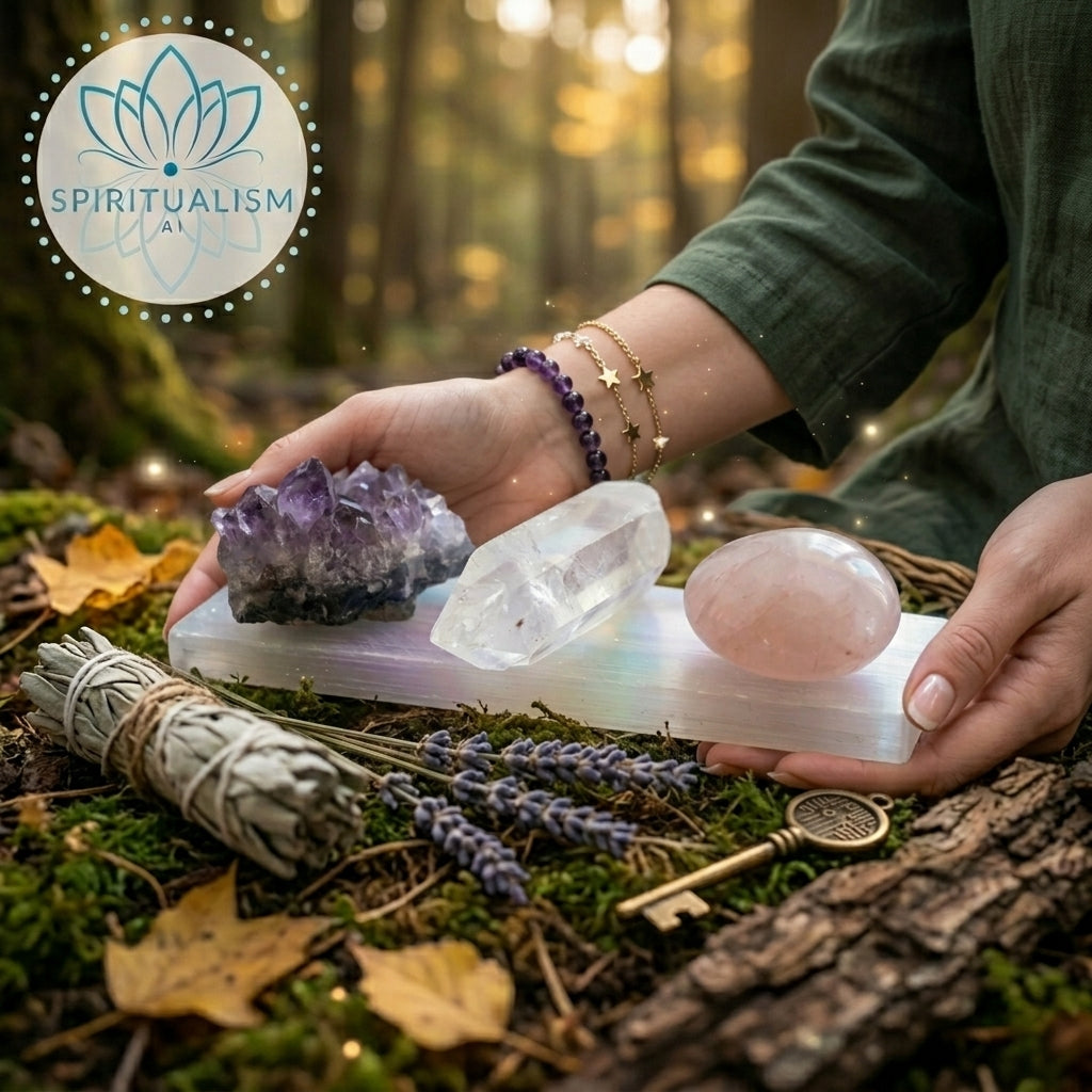 The Foundation Set | Amethyst + Rose Quartz + Clear Quartz + Selenite Slab | Crystal Gift Set | Stardust Market