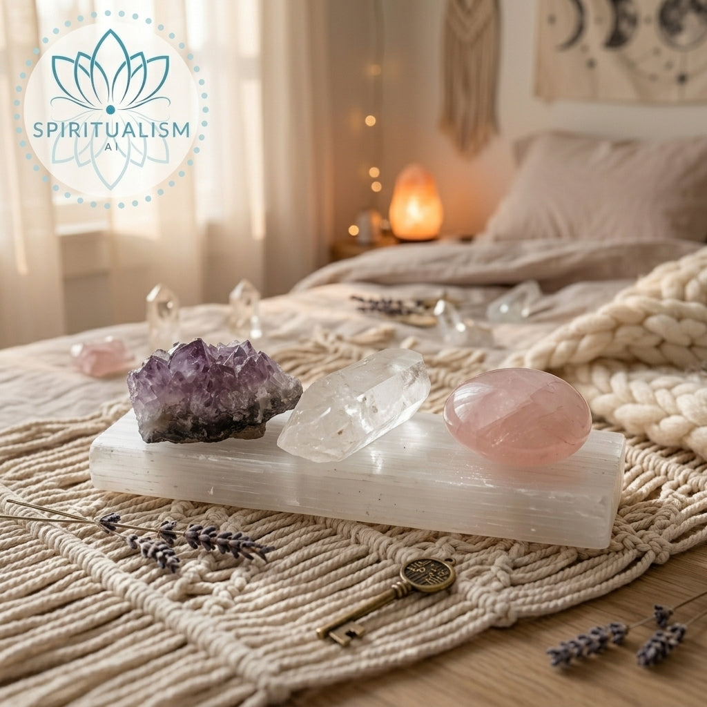 The Foundation Set | Amethyst + Rose Quartz + Clear Quartz + Selenite Slab | Crystal Gift Set | Stardust Market