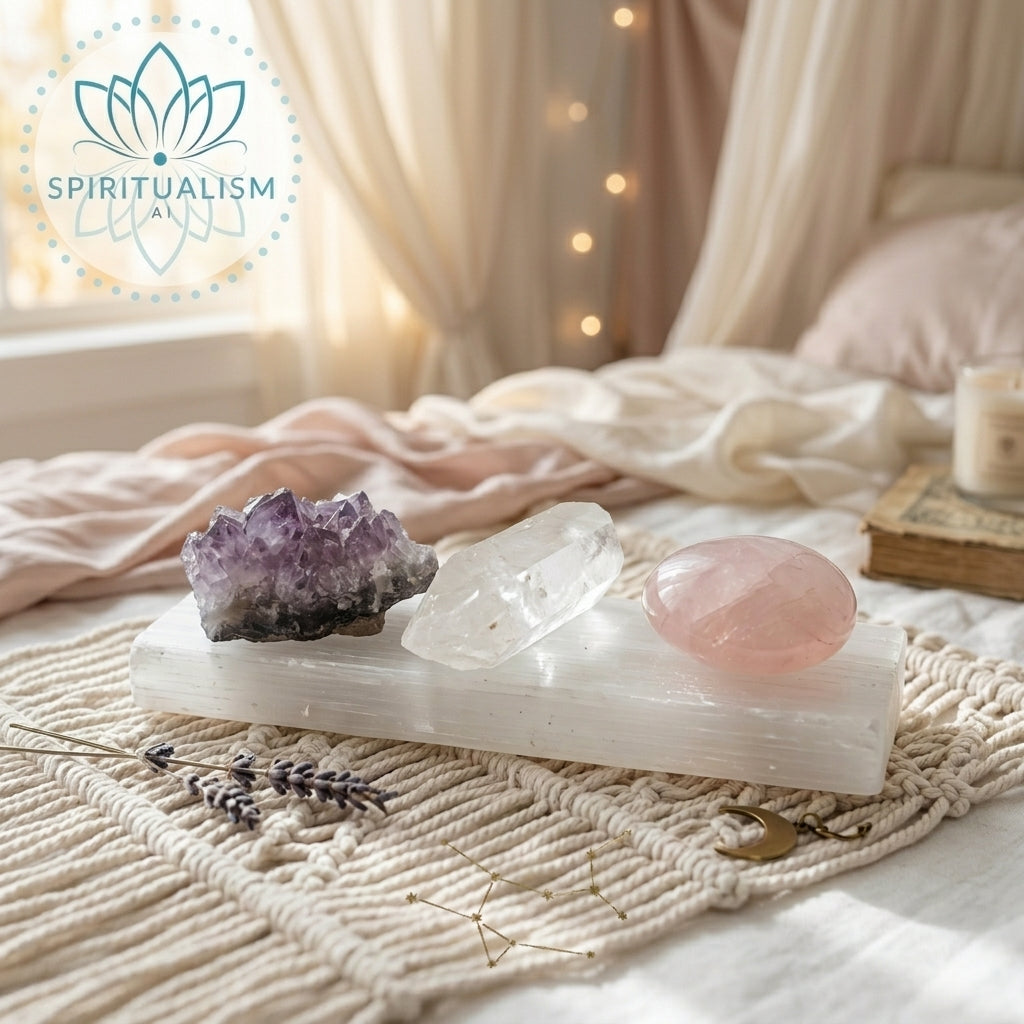 The Foundation Set | Amethyst + Rose Quartz + Clear Quartz + Selenite Slab | Crystal Gift Set | Stardust Market