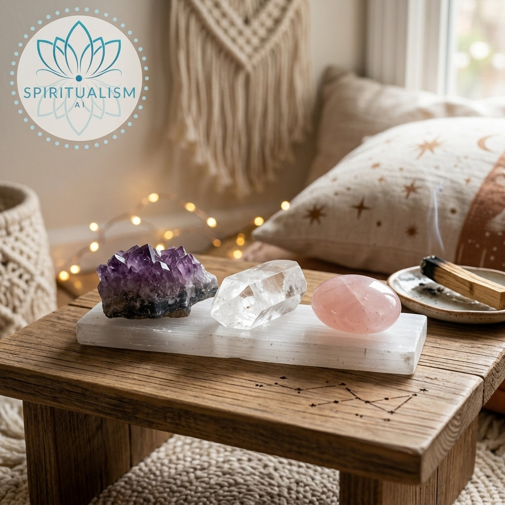 The Foundation Set | Amethyst + Rose Quartz + Clear Quartz + Selenite Slab | Crystal Gift Set | Stardust Market
