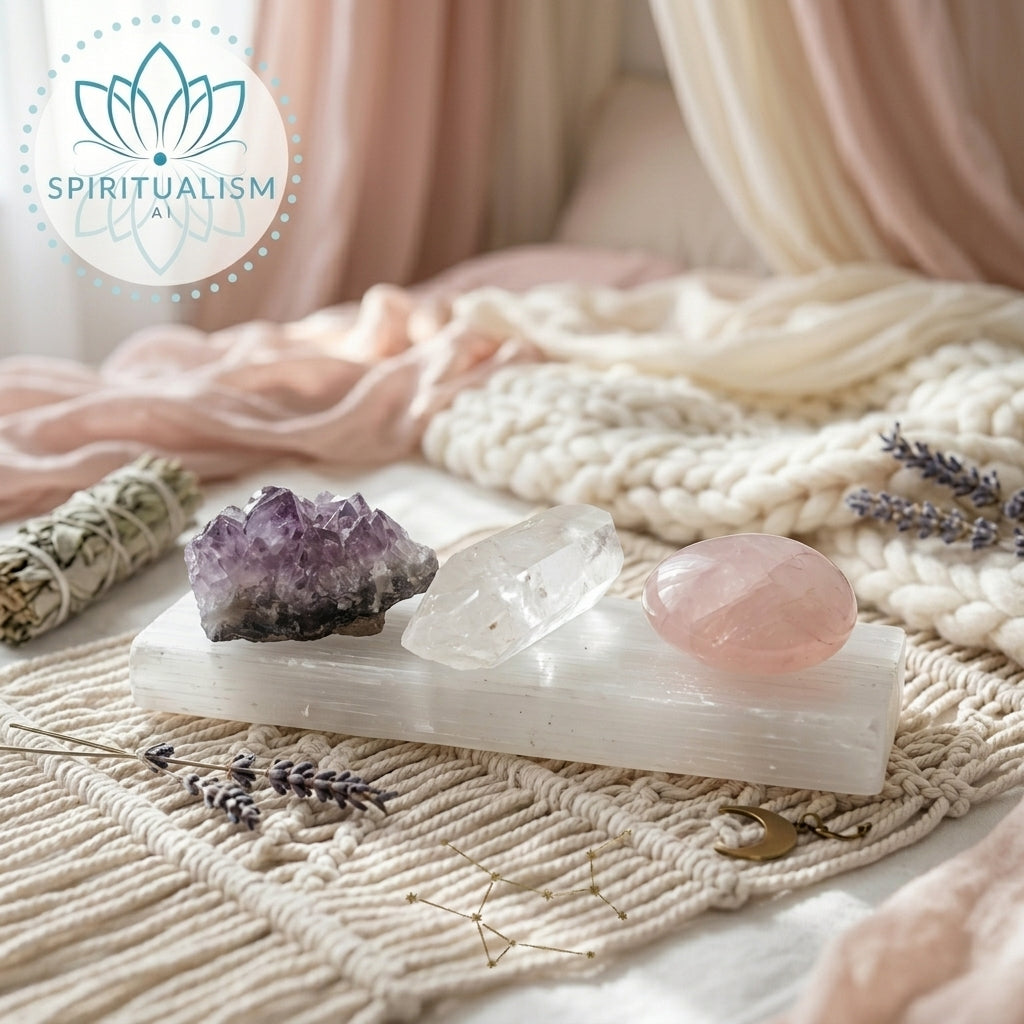 The Foundation Set | Amethyst + Rose Quartz + Clear Quartz + Selenite Slab | Crystal Gift Set | Stardust Market