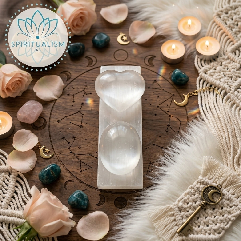 Selenite Gift Set | Palm Stone + Heart + Slab | Crystal Cleansing Bundle | Stardust Market