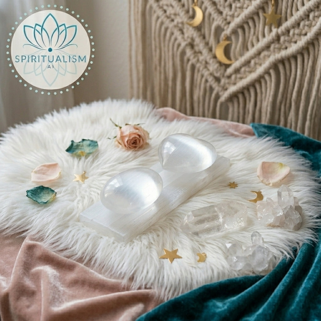 The Sanctuary Set | Selenite Heart + Palm Stone + Slab + Quartz | Crystal Gift Set | Stardust Market